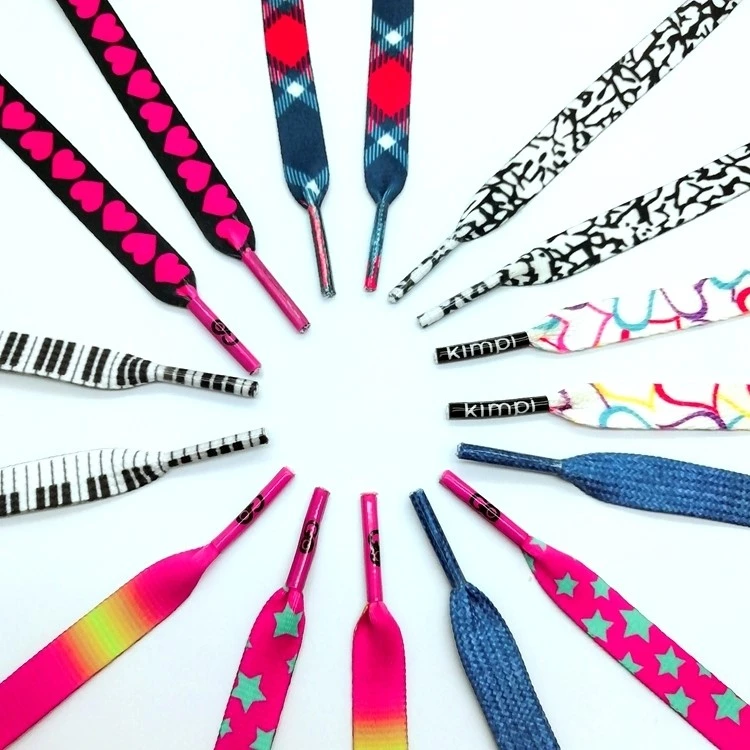Polyester Sublimation Shoelaces With Transparent Customize Logo Tip