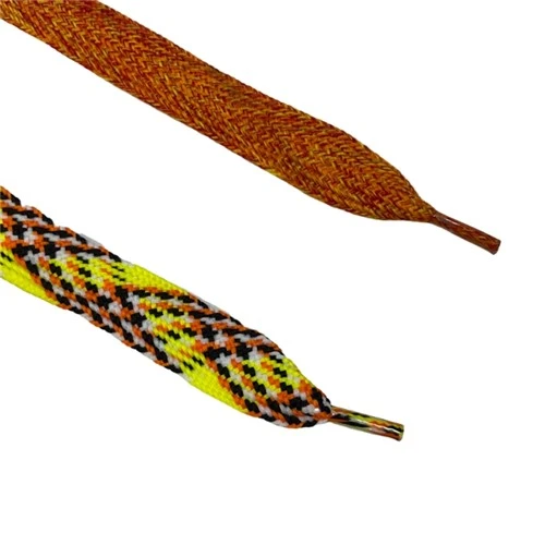1CM Flat Cotton Shoelaces With Clear Plastic Tips