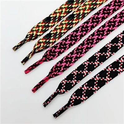 1cm Wide Multi-colors Shoelaces With Clear Plastic Film Tipping
